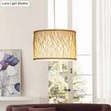 Hand-Woven Bamboo Pendant Light For Restaurants - Japanese Style