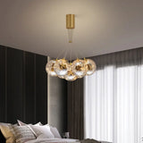 Handblown Glass Led Multi Light Pendant - Modern Brass Starry Hanging Lighting 7 /