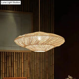 Handcrafted Minimalist Rattan Pendant Ceiling Light - Wood Suspension Lighting For Restaurants