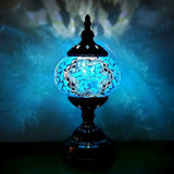 Handcrafted Turkish Stained Glass Nightstand Lamp - Elegant Single-Bulb Table Light For Restaurants