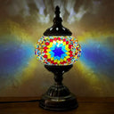 Handcrafted Turkish Stained Glass Nightstand Lamp - Elegant Single-Bulb Table Light For Restaurants