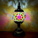 Handcrafted Turkish Stained Glass Nightstand Lamp - Elegant Single-Bulb Table Light For Restaurants