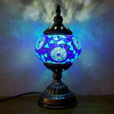 Handcrafted Turkish Stained Glass Nightstand Lamp - Elegant Single-Bulb Table Light For Restaurants