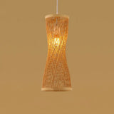 Handmade Bamboo Pendant Light - Modern Single Style For Restaurant Ceiling Wood / O