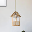 Handmade Bamboo Pendant Light - Modern Wood Ceiling Lamp