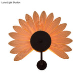 Handmade Wood Veneer Wall Sconce With Modern Stylish Design And 1 Light - Perfect For Restaurants