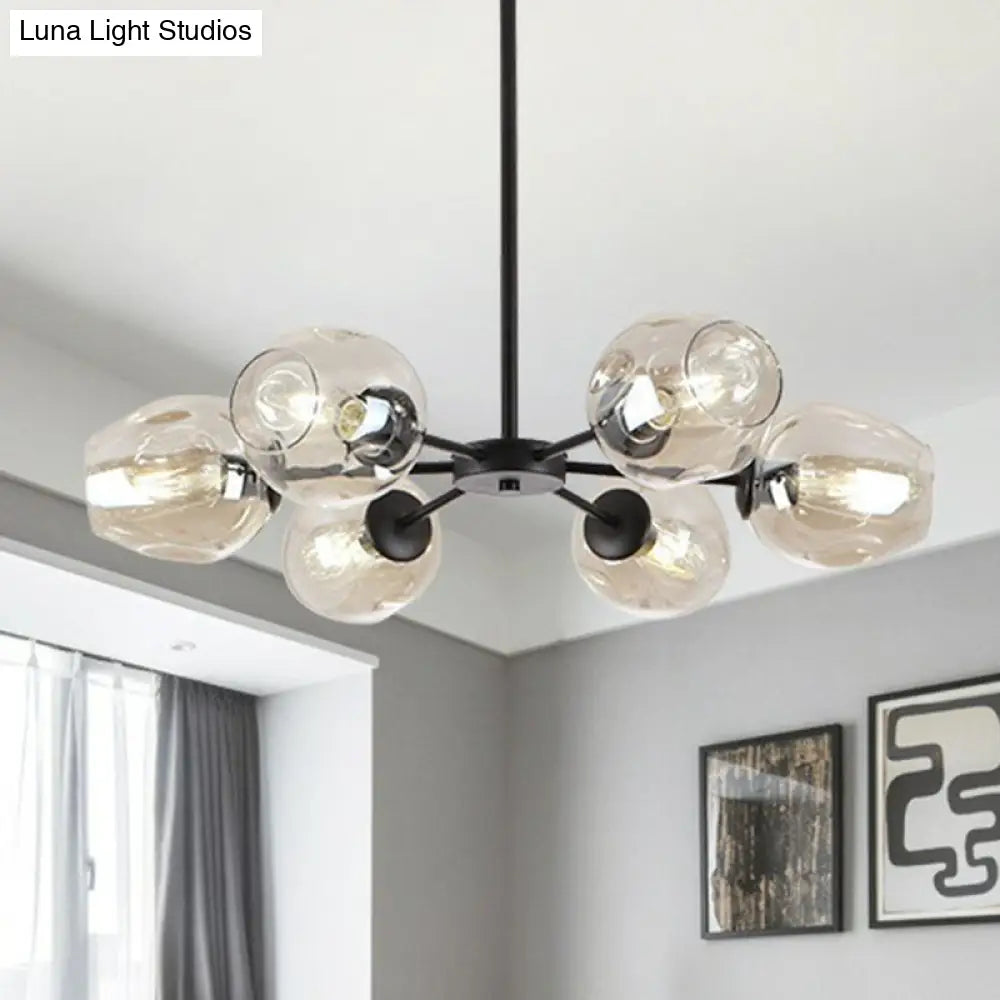 Hanging Glass Cup Chandelier Light Fixture For Living Room