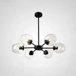 Hanging Glass Cup Chandelier Light Fixture For Living Room 6 / Black Clear