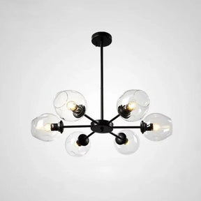 Hanging Glass Cup Chandelier Light Fixture For Living Room 6 / Black Clear