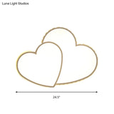 Heart Shaped Crystal Led Ceiling Flush Light Fixture - 20.5’/24.5’ Wide Warm/White White Mount