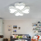 Heart Shaped Led Flush Mount Ceiling Lamp With Crystal Drop And Warm/White Light (3/4/6 Lights) 4 /