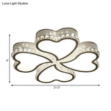 Heart Shaped Led Flush Mount Ceiling Lamp With Crystal Drop And Warm/White Light (3/4/6 Lights)