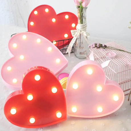 Heart Shaped Led Night Lamp - Romantic Decor For Weddings & Parties
