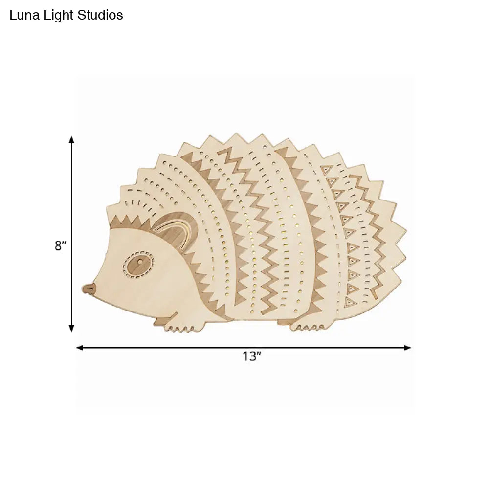 Hedgehog Led Wall Sconce For Kids Bedside - Left/Right Facing Flush Mount