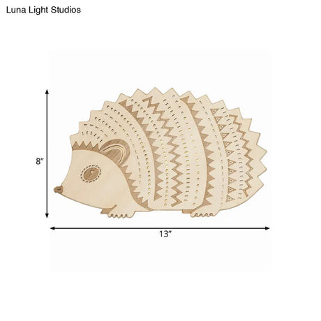 Hedgehog Led Wall Sconce For Kids Bedside - Left/Right Facing Flush Mount