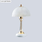 Hemisphere White Glass Task Lamp For Contemporary Living Room Reading - 1 Bulb Lighting