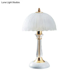 Hemisphere White Glass Task Lamp For Contemporary Living Room Reading - 1 Bulb Lighting