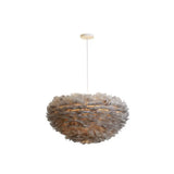 Hemispherical Feather Pendant Light - Modern Living Room Suspension Fixture Grey / 31.5’