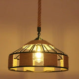 Hemp Rope Industrial Ceiling Pendant Light - Flaxen Single Hanging Fixture For Restaurants / B