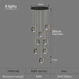 Hera - Modern Circular Led Chandelier 8 Lamps / Cold White Pendant Lighting