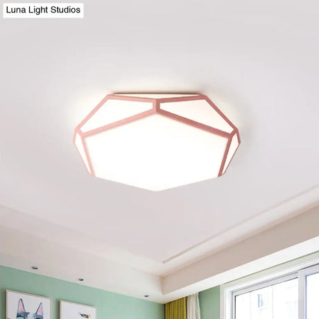 Hexagon Led Ceiling Light In Nordic Candy Colors For Corridors