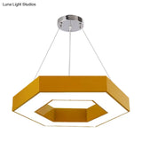Hexagon Ring Led Chandelier In Vibrant Colors For Kindergarten Down Lighting