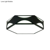 Hexagonal Led Ceiling Light With Acrylic Diffuser And Modern Black/White Iron Finish