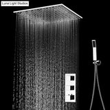 High Quality Thermostatic 20’’ Shower Set Polished Ceiling Rain Mist Panel Bathroom Faucets System 500x500mm shower