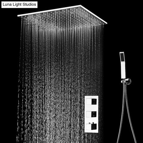 High Quality Thermostatic 20’’ Shower Set Polished Ceiling Rain Mist Panel Bathroom Faucets System 500x500mm shower