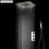 High Quality Thermostatic 20’’ Shower Set Polished Ceiling Rain Mist Panel Bathroom Faucets System 500x500mm shower