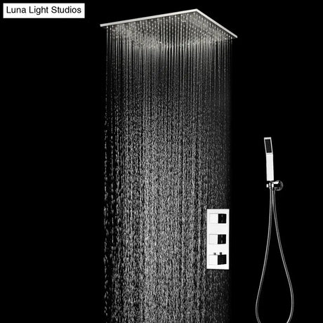 High Quality Thermostatic 20’’ Shower Set Polished Ceiling Rain Mist Panel Bathroom Faucets System 500x500mm shower