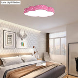 Hollow Cloud Cartoon Led Ceiling Lamp For Kids Bedroom With Metal Acrylic Mount Light