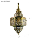 Hollow Out Brass Sconce Wall Lamp With 1-Bulb For Restaurants
