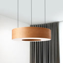 Hollowed Round Wooden Led Pendant Light For Restaurant Ceiling Wood