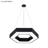 Honeycomb Gym Pendant Iron Led Hanging Light - Nordic Style In Black