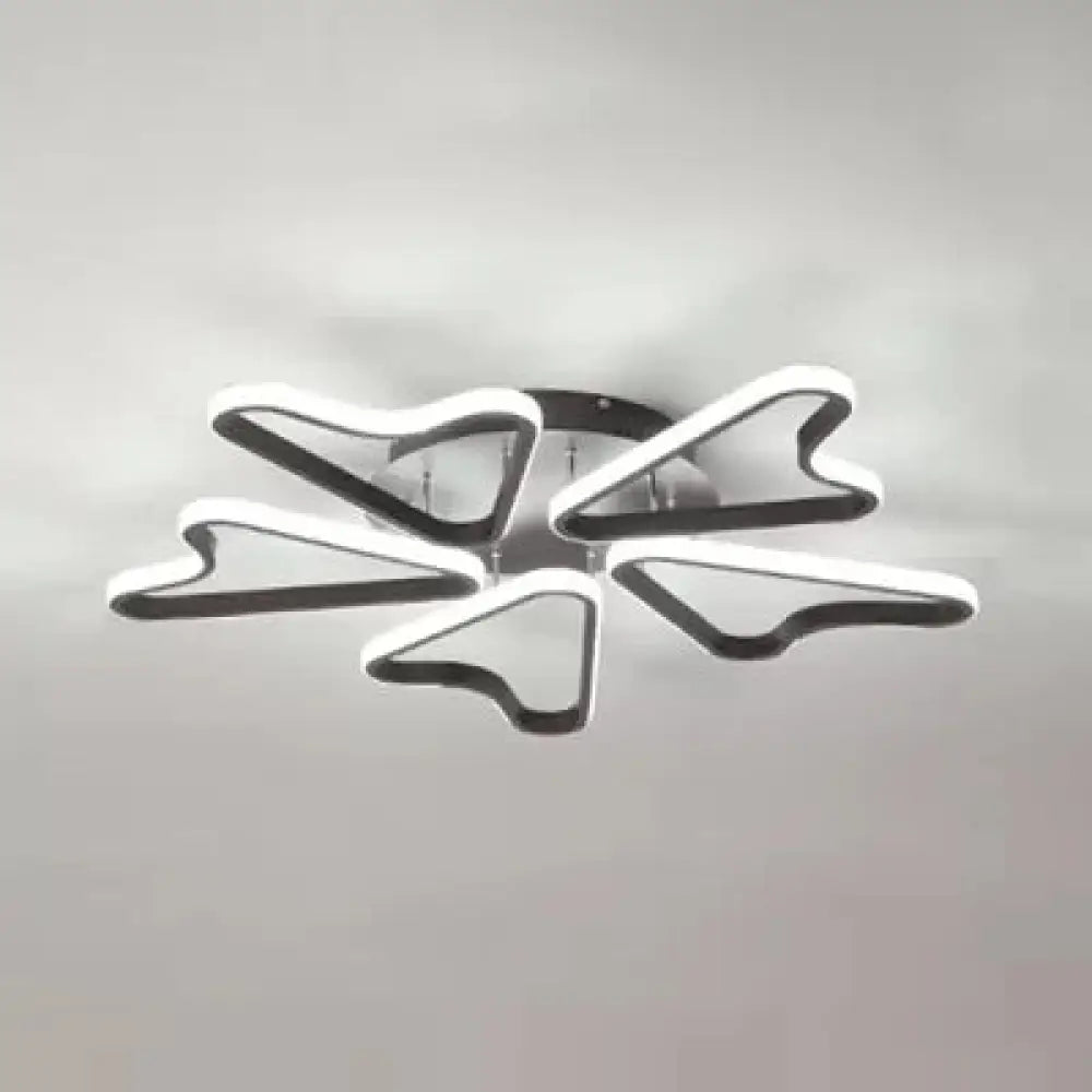 Horn-Shaped Led Ceiling Lamp For Modern Child Bedroom Made Of Acrylic Coffee / 30’ White