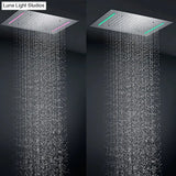Hot selling Ceiling Rain LED Shower Faucets Set Thermostatic 3 ways Mixing Valve Faucets Body jets Massage 2 inch WHOLE