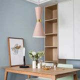 Hourglass Ceiling Hang Fixture - Contemporary Metal Pendant Light For Dining Room Down Lighting Pink