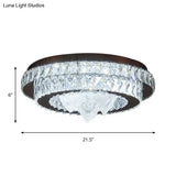 Iceberg Crystal Led Flush Mount Lamp: Sleek Tiered Design For Parlor Ceiling In Chrome