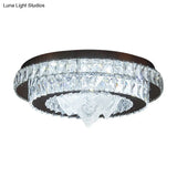 Iceberg Crystal Led Flush Mount Lamp: Sleek Tiered Design For Parlor Ceiling In Chrome