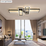 Illuminate Your Modern Living Room: Led Acrylic Frame Semi-Flush Mount Ceiling Light