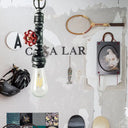 Industrial 1-Light Wrought Iron Pipe Pendant With Adjustable Rope - Aged Silver/Copper Silver