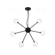 Industrial Amber/Clear Glass Diamond Shade Chandelier Lamp With Multiple Heads In