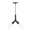 Industrial Amber/Clear Glass Hanging Chandelier With Led Lights For Dining Room - 2/3/4 Heads In