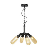 Industrial Amber/Clear Glass Hanging Chandelier With Led Lights For Dining Room - 2/3/4 Heads In