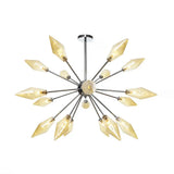 Industrial Amber/Clear Pendant Chandelier With Diamond Glass Shade - 9/12/15 Lights Living Room