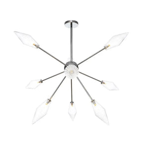 Industrial Amber/Clear Pendant Chandelier With Diamond Glass Shade - 9/12/15 Lights Living Room