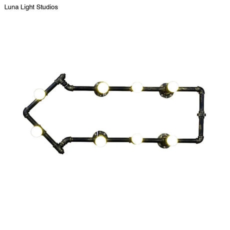 Industrial Arrow-Shaped 8-Light Wall Sconce In Black/Bronze For Restaurants