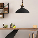Industrial Barn Pendant Lamp - Stylish Black/White Metallic Ceiling Light For Kitchen With Hanging