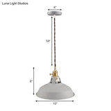 Industrial Barn Pendant Lamp - Stylish Black/White Metallic Ceiling Light For Kitchen With Hanging
